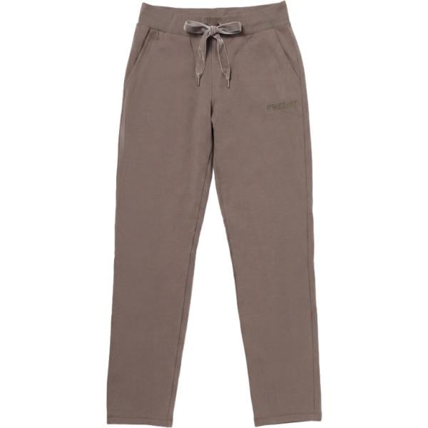 Pantaloni da donna in marrone scuro con borchie con coulisse in plush Freddy