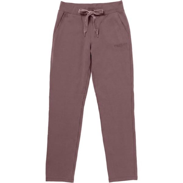 Pantaloni da donna in marrone scuro con borchie con coulisse in plush Freddy