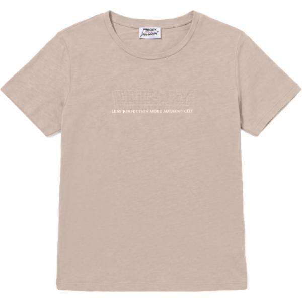 T-shirt da donna in viola chiaro con borchie a maniche corte in oro Freddy