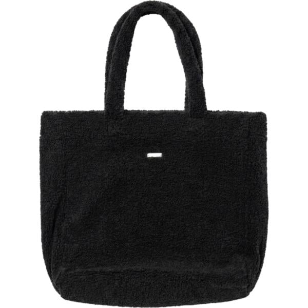 Borsa a mano da donna in nero pece con zip in in ecopelliccia Freddy