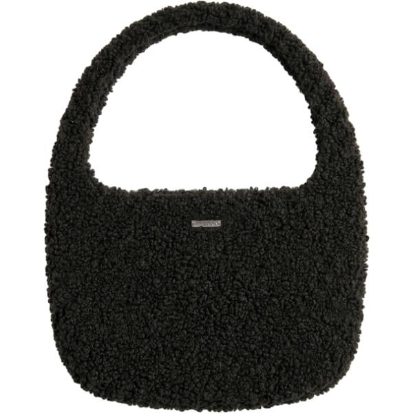 Borsa a mano da donna in nero pece in in ecopelliccia Freddy