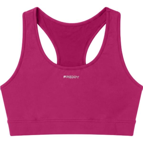 Top sportivo da donna in arancione chiaro con spalline Freddy