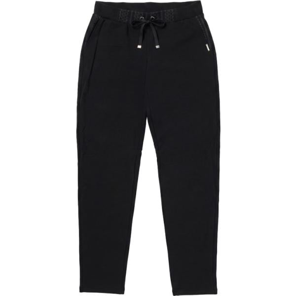 Pantaloni da donna in nero pece geometrica con coulisse in plush Freddy