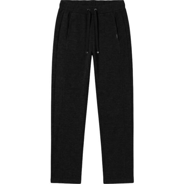 Pantaloni da donna in nero pece lungo con coulisse in oro Freddy