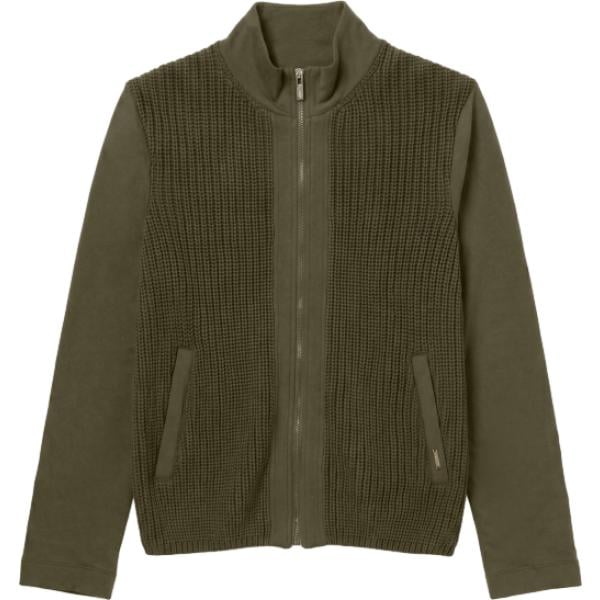 Felpa da donna in verde oliva collo alto con zip in plush Freddy
