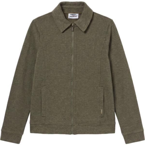 Felpa da donna in verde oliva con zip in oro Freddy