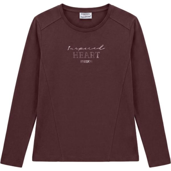 t-shirt Freddy marrone con stampe