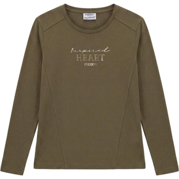 t-shirt Freddy marrone con stampe