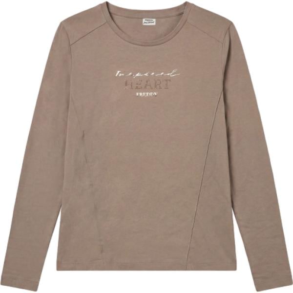 t-shirt Freddy marrone con stampe