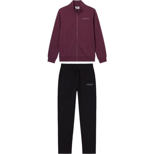 Tuta da donna in viola chiaro con perle collo alto con zip in plush Freddy