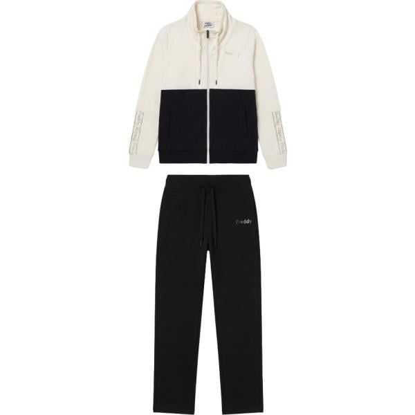 Tuta da donna con stampe effetto laminato collo alto completo con zip in plush Freddy