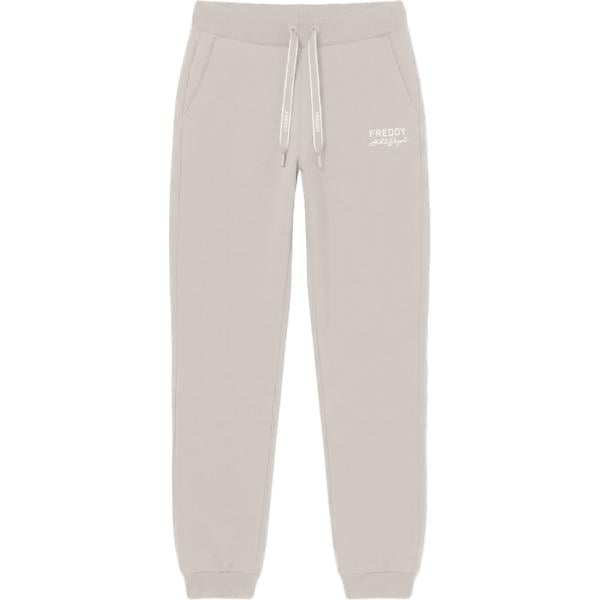 Pantaloni da donna in bianco avorio a righe con lacci in plush Freddy