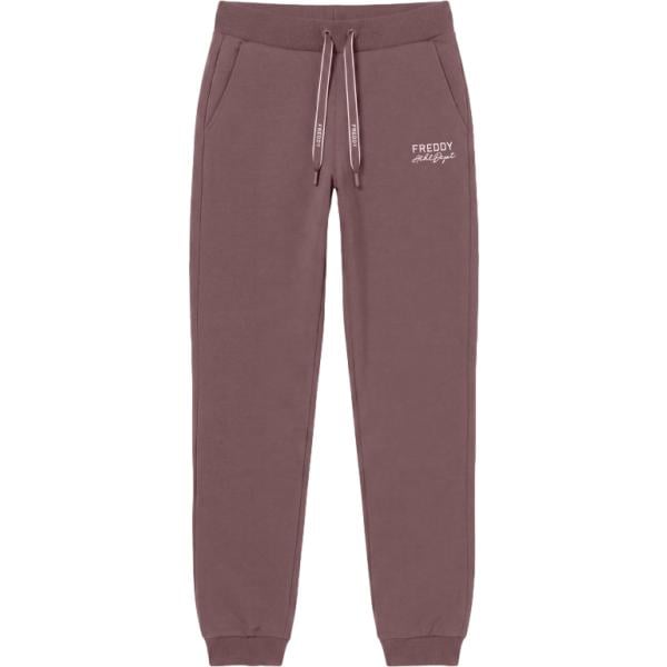 Pantaloni da donna in viola scuro a righe con lacci in plush Freddy