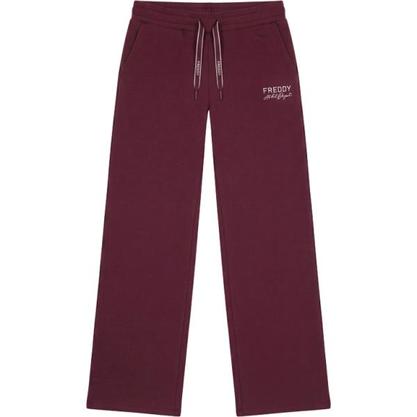 Pantaloni da donna in marrone scuro a righe con lacci in plush Freddy