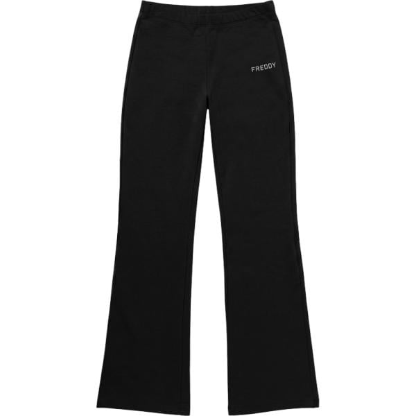 Pantaloni da donna forma svasata in nero pece con stampe in plush Freddy