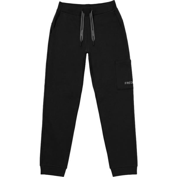 Pantaloni da donna in nero pece a righe con lacci in plush Freddy