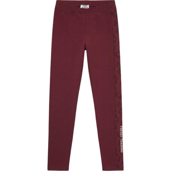 Leggings da donna in bordeaux a righe in plush Freddy