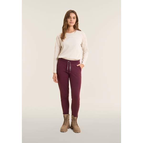 Pantaloni sportivi da donna in bianco neve a righe con lacci in plush Freddy