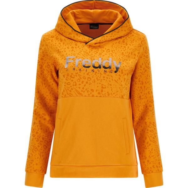 felpe con cappuccio Freddy arancione animalier
