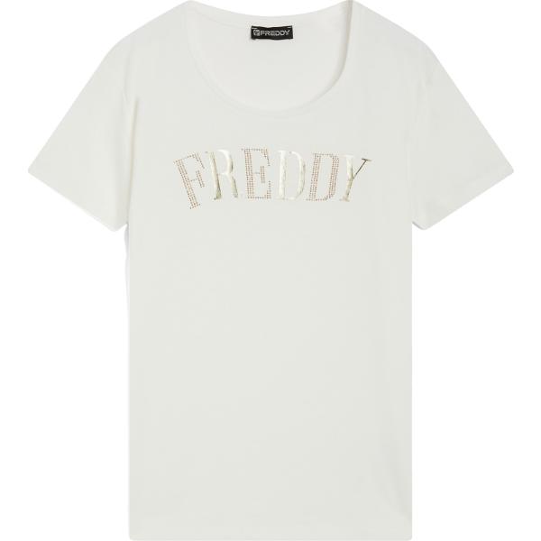 t-shirt Freddy bianco con stampe