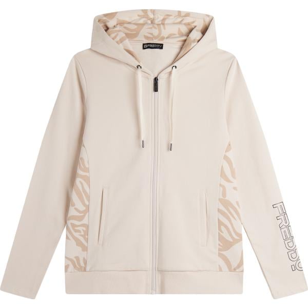 felpe con cappuccio Freddy bianco a fiori