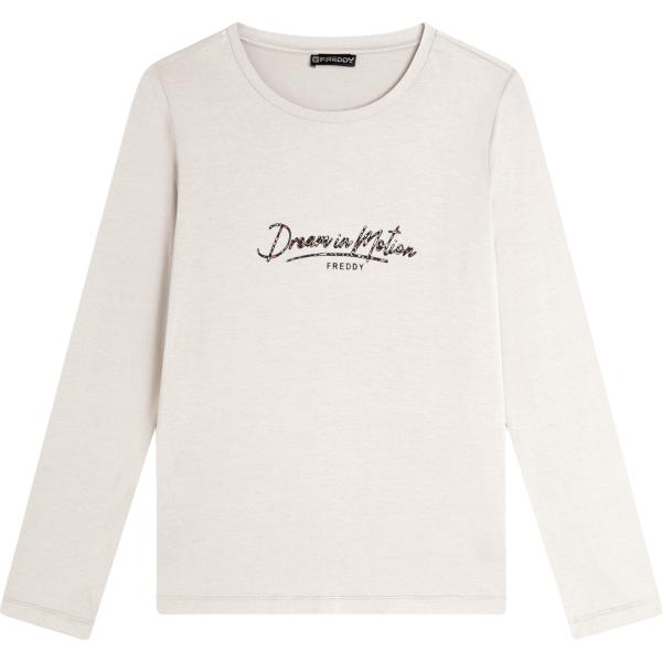 t-shirt Freddy bianco con stampe