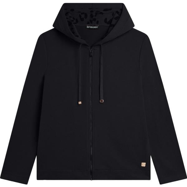 felpe con cappuccio Freddy nero animalier