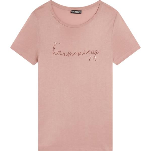 t-shirt Freddy marrone con stampe