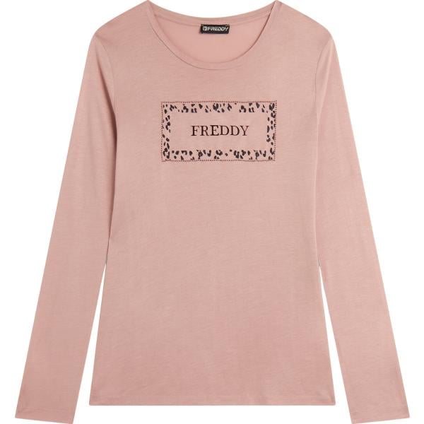 t-shirt Freddy rosa animalier