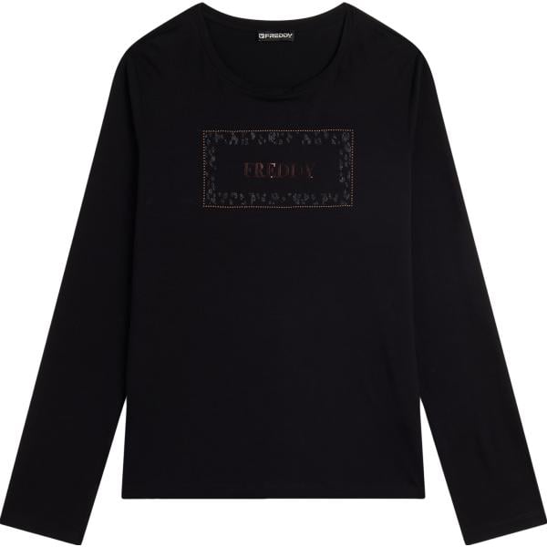 t-shirt Freddy nero animalier
