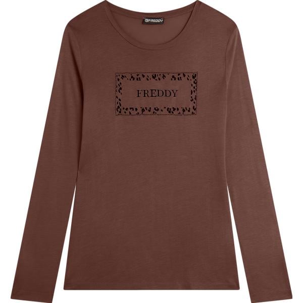t-shirt Freddy marrone animalier