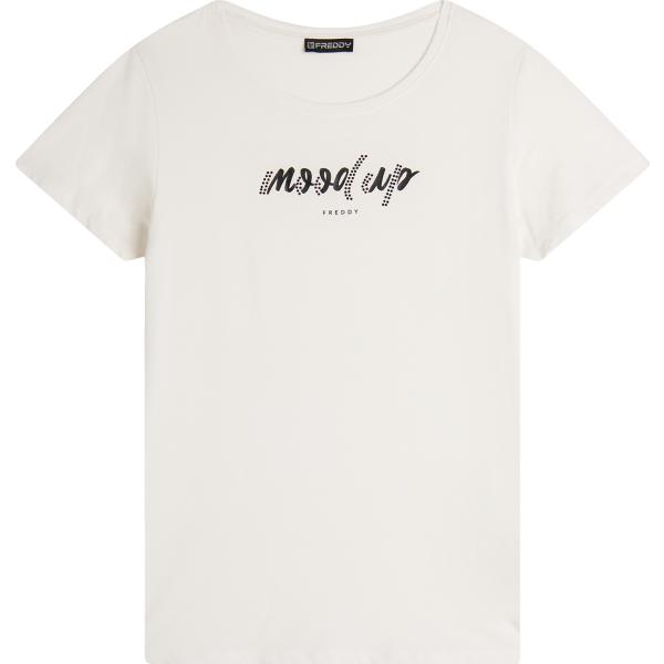 t-shirt Freddy bianco con stampe