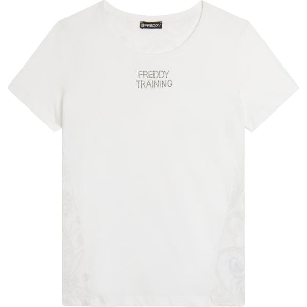 t-shirt Freddy bianco paisley