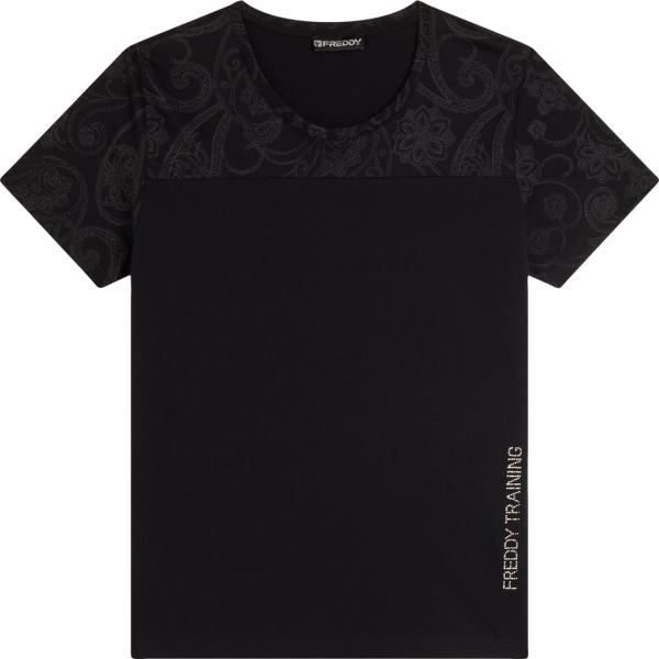 t-shirt Freddy nero paisley