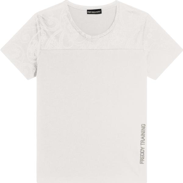 t-shirt Freddy bianco paisley