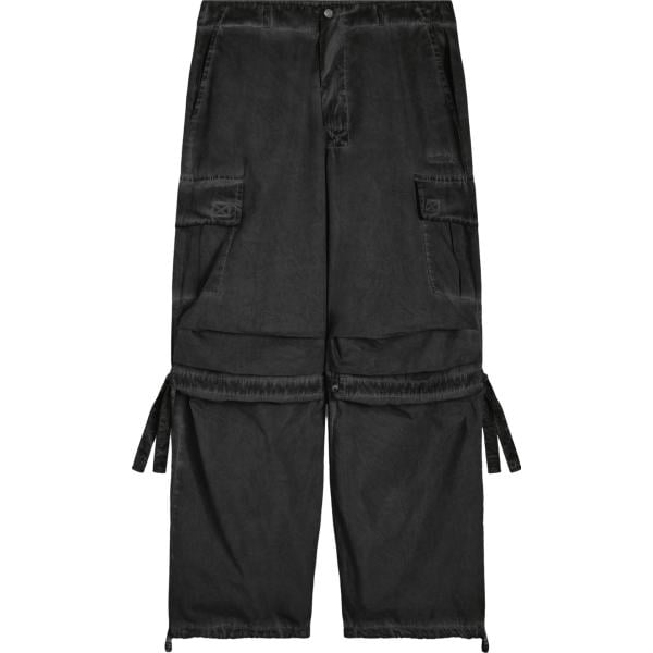 Pantaloni cargo da donna in nero pece con zip Freddy