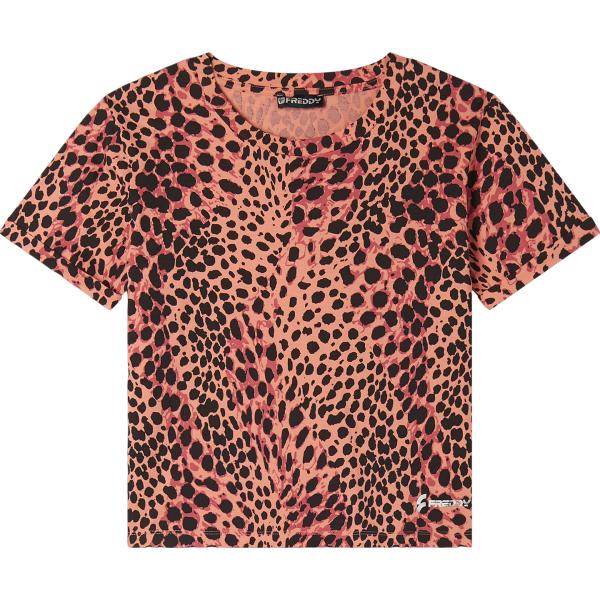 t-shirt Freddy rosa animalier