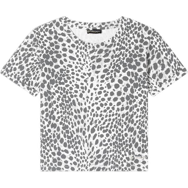 t-shirt Freddy bianco animalier