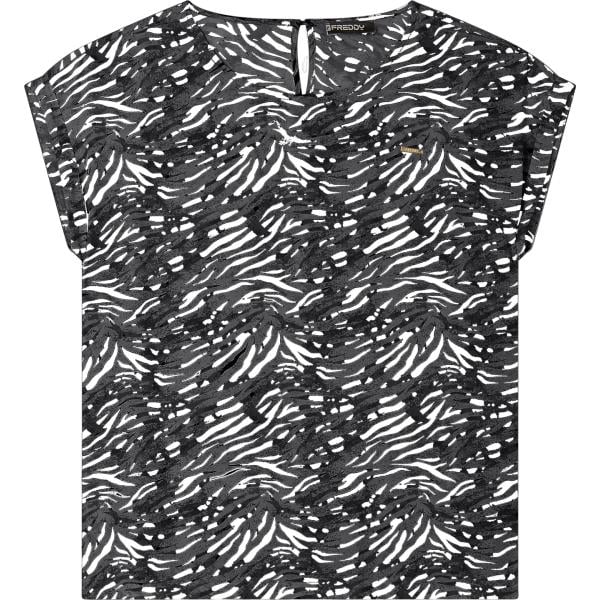 t-shirt Freddy nero animalier