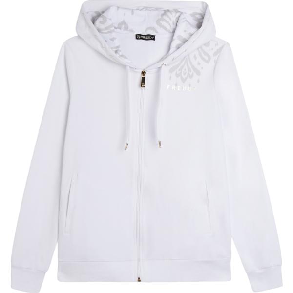 felpe con cappuccio Freddy bianco a fiori
