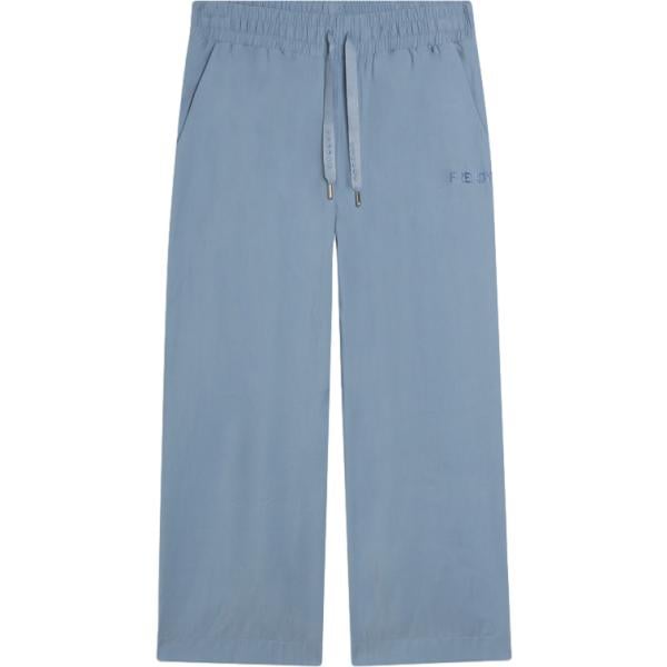 Pantaloni da donna in blu medio con strass cropped con coulisse Freddy