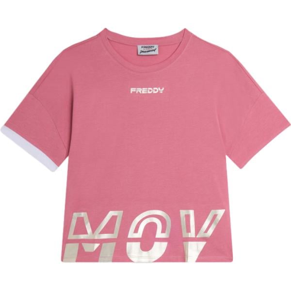t-shirt Freddy rosa con stampe