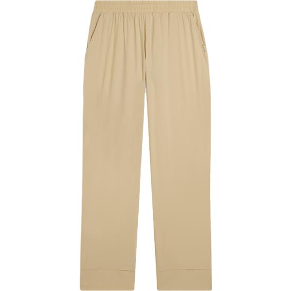 Pantaloni da donna in marrone chiaro cropped con coulisse Freddy