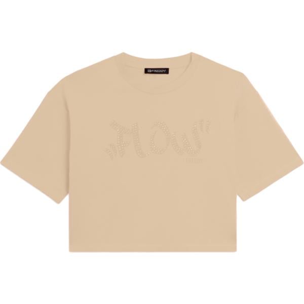 t-shirt Freddy marrone con stampe
