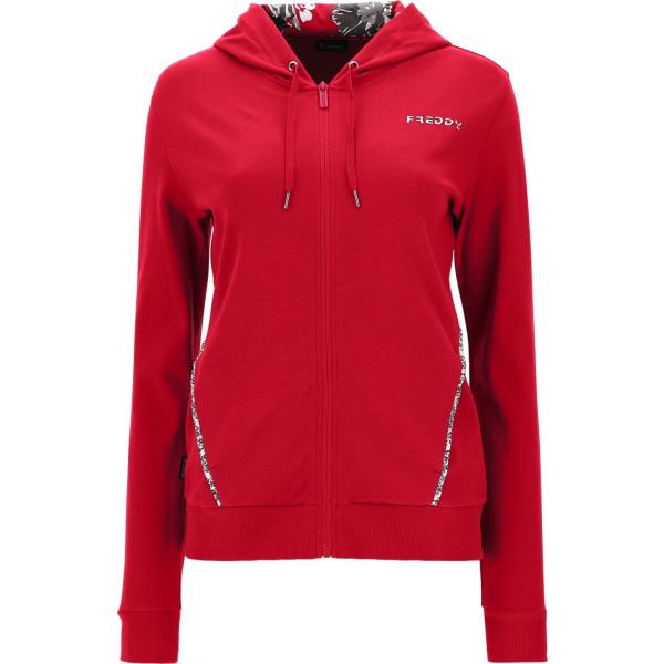 felpe con cappuccio Freddy rosso con stampe