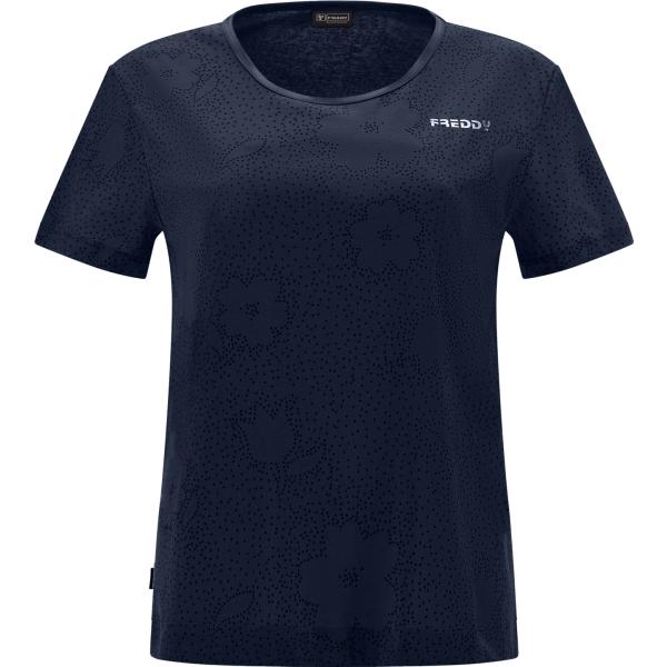 t-shirt Freddy blu a fiori