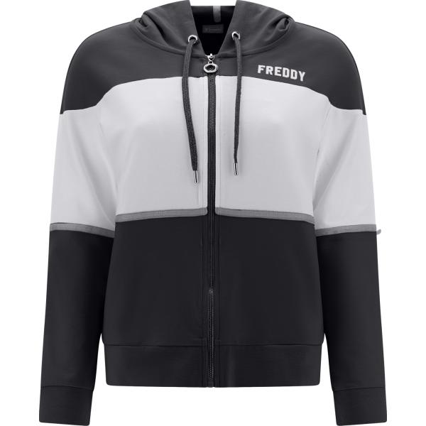 felpe con cappuccio Freddy grigio con stampe