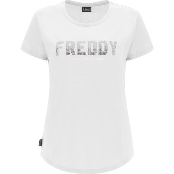 t-shirt Freddy bianco con stampe