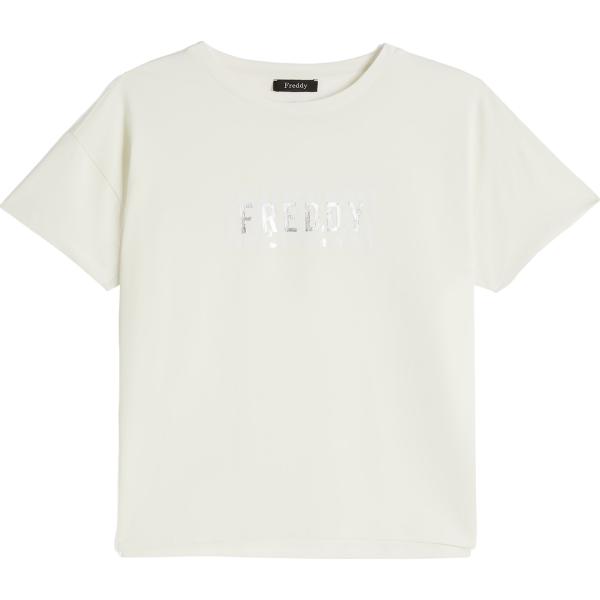 t-shirt Freddy bianco con stampe