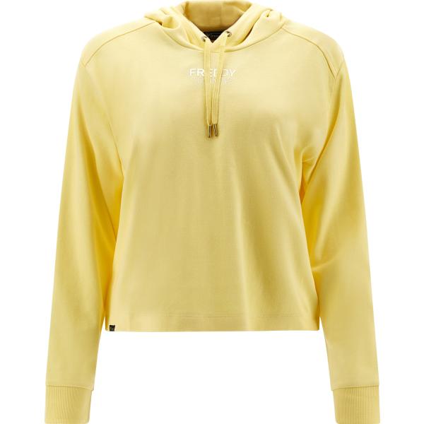 felpe con cappuccio Freddy giallo con stampe